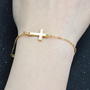 Jesus Christian Horizontal Sideways Cross Bracelets