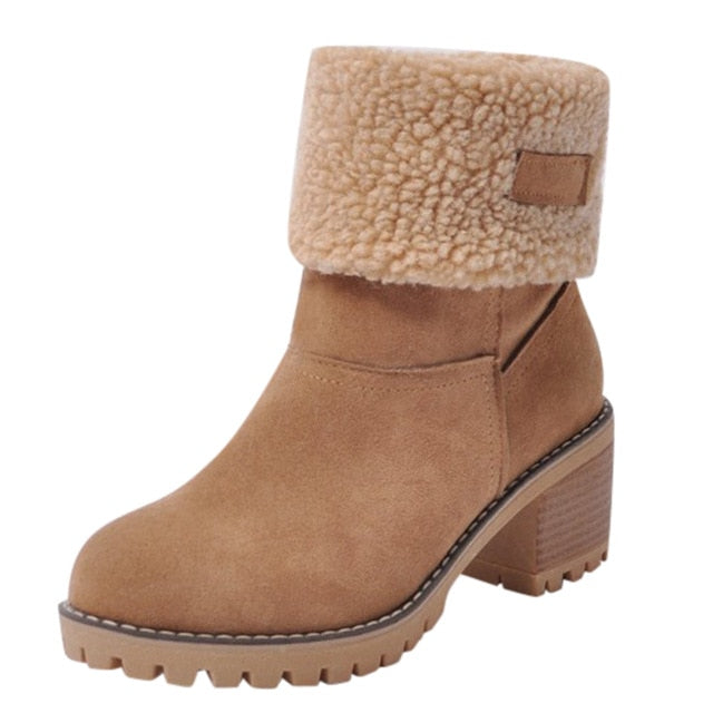 Ladies Winter Flock Shoes Flock Warm Boots