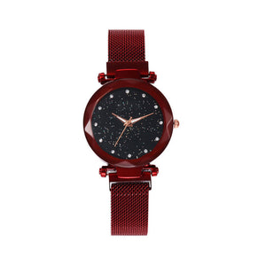 Women Mesh Magnet Buckle Starry Sky Watch