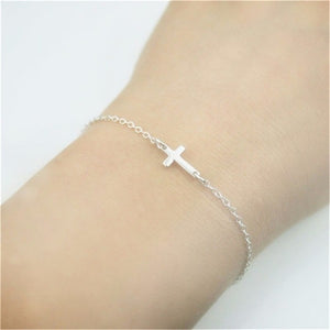 Jesus Christian Horizontal Sideways Cross Bracelets