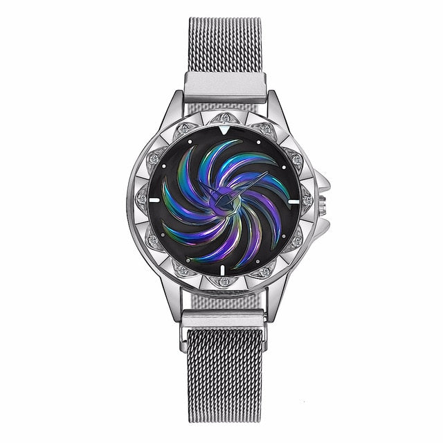 Women Magnet Buckle Rotating Watch