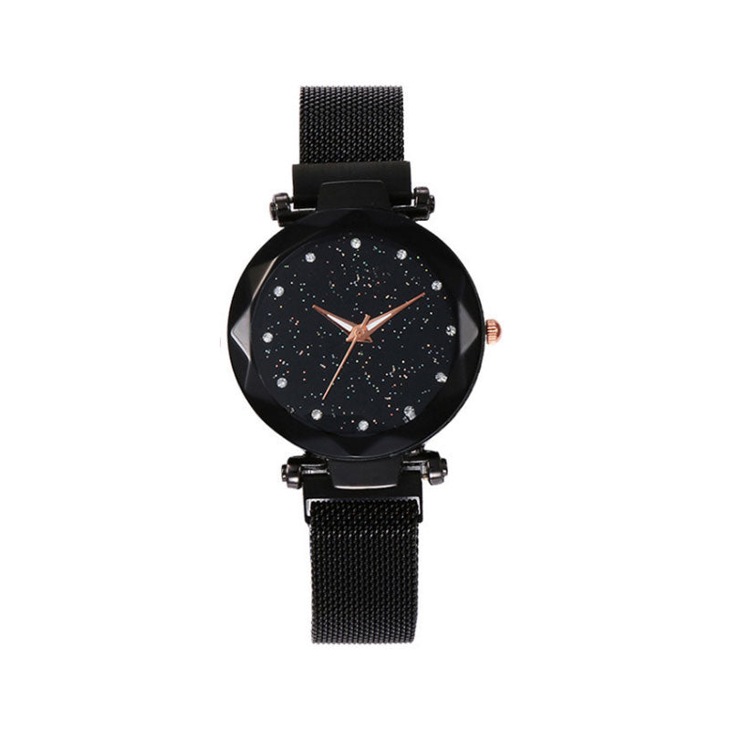 Women Mesh Magnet Buckle Starry Sky Watch