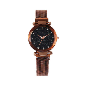 Women Mesh Magnet Buckle Starry Sky Watch