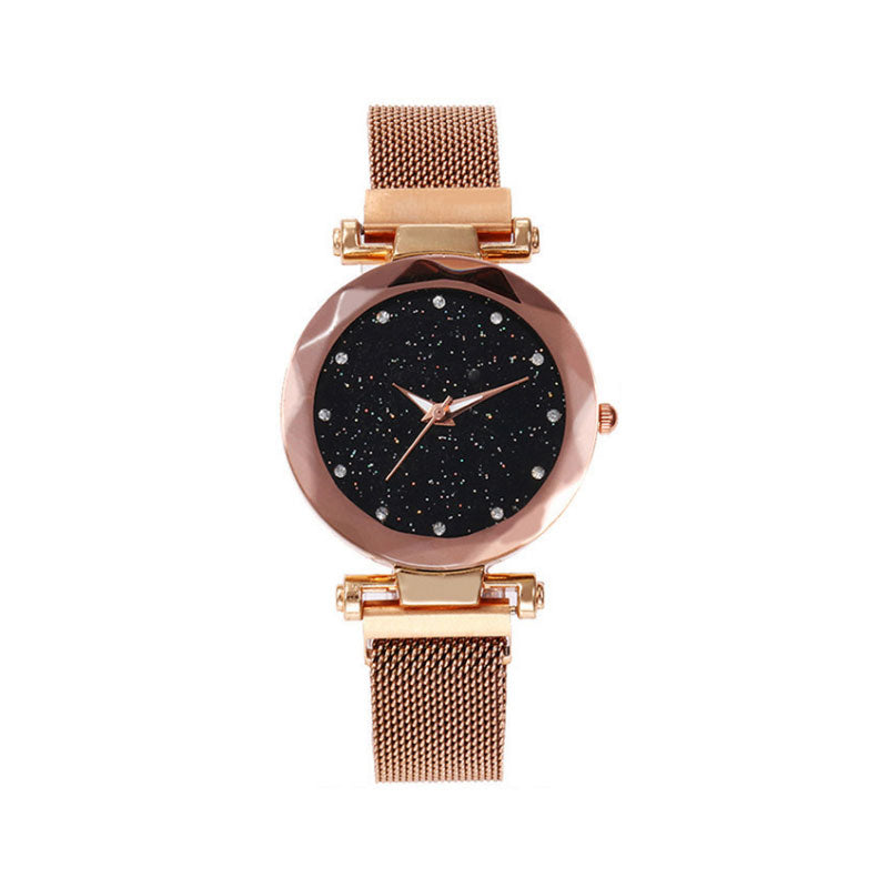 Women Mesh Magnet Buckle Starry Sky Watch