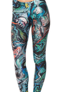 Merman Print Leggings for Women