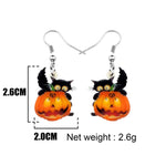 Halloween Black Cat Kitten Pumpkin Earring