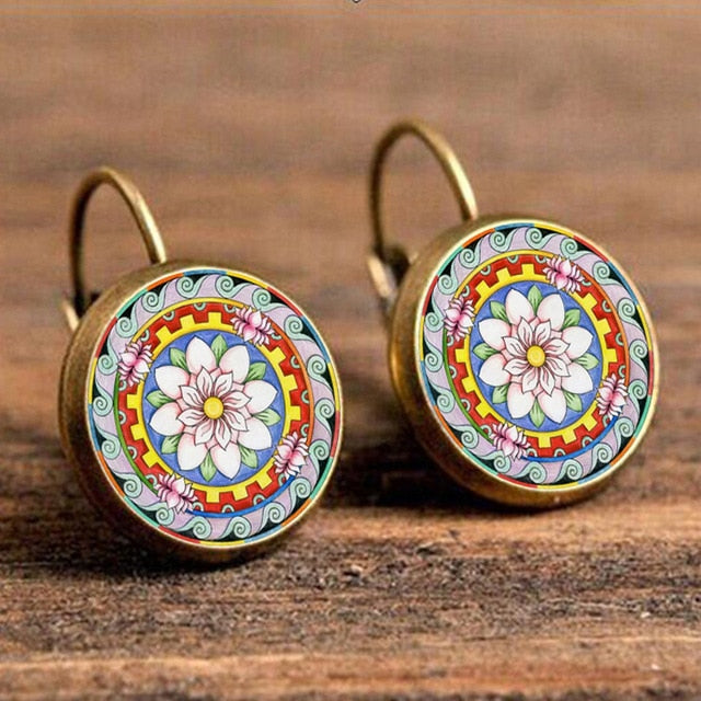 Life Mandala Flower Vintage Bronze Earrings (32 Styles)