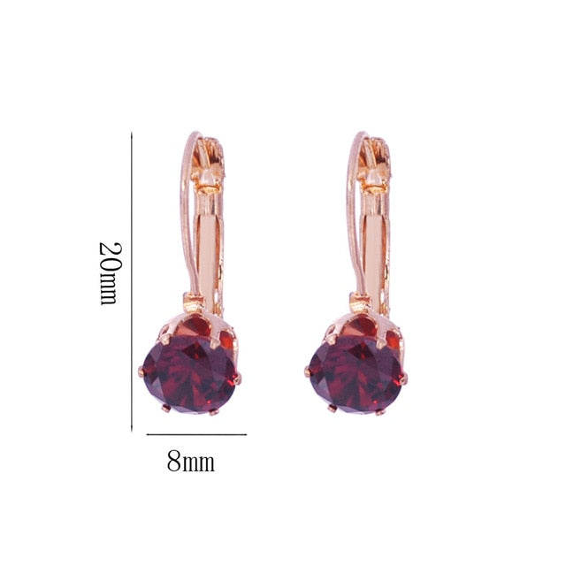 Crystal Stone Romantic Style Dangle Earrings