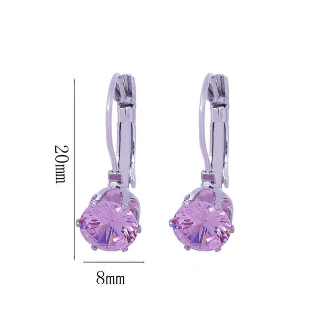 Crystal Stone Romantic Style Dangle Earrings