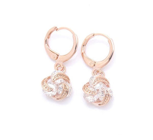 Crystal Stone Romantic Style Dangle Earrings