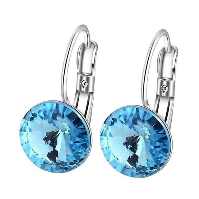 Crystal Stone Romantic Style Dangle Earrings