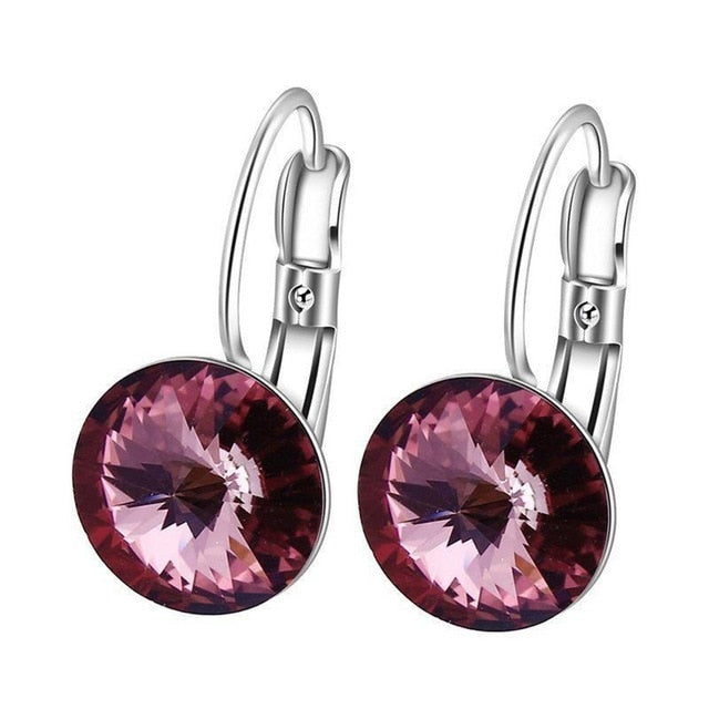 Crystal Stone Romantic Style Dangle Earrings