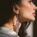 Bohemian Ethnic Silver Color Long Hanging Dangle Earrings