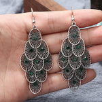 Bohemian Ethnic Silver Color Long Hanging Dangle Earrings