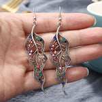 Bohemian Ethnic Silver Color Long Hanging Dangle Earrings