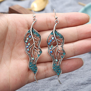 Bohemian Ethnic Silver Color Long Hanging Dangle Earrings