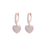 Micro Pave CZ Heart Drop Earrings