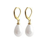 Fashion Simulated Pearl Natural Shell Pendant Hook Dangle Earrings