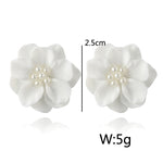 High Quality Unique Graceful Big White Flower Earring